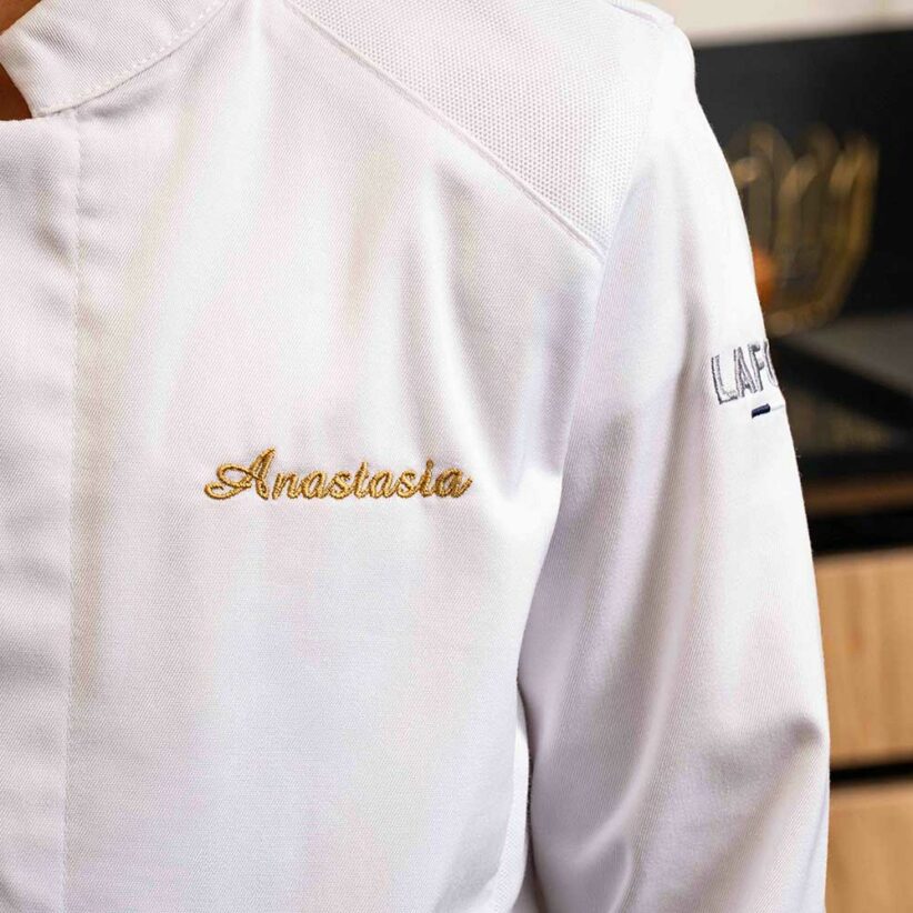 Anastasia. Veste de chef enfant, Lafont X Nina Métayer.